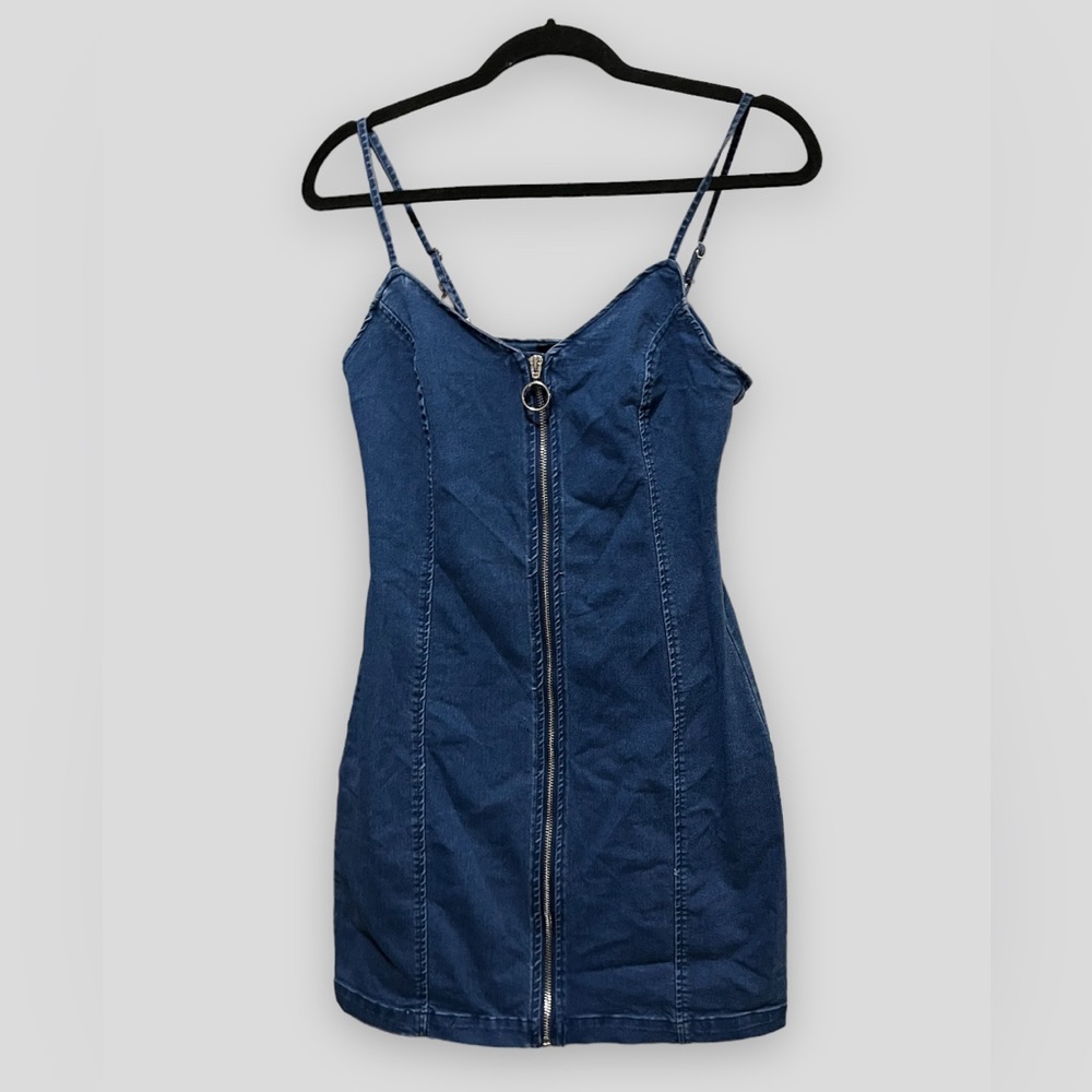 Gorgeous denim zipper mini dress!